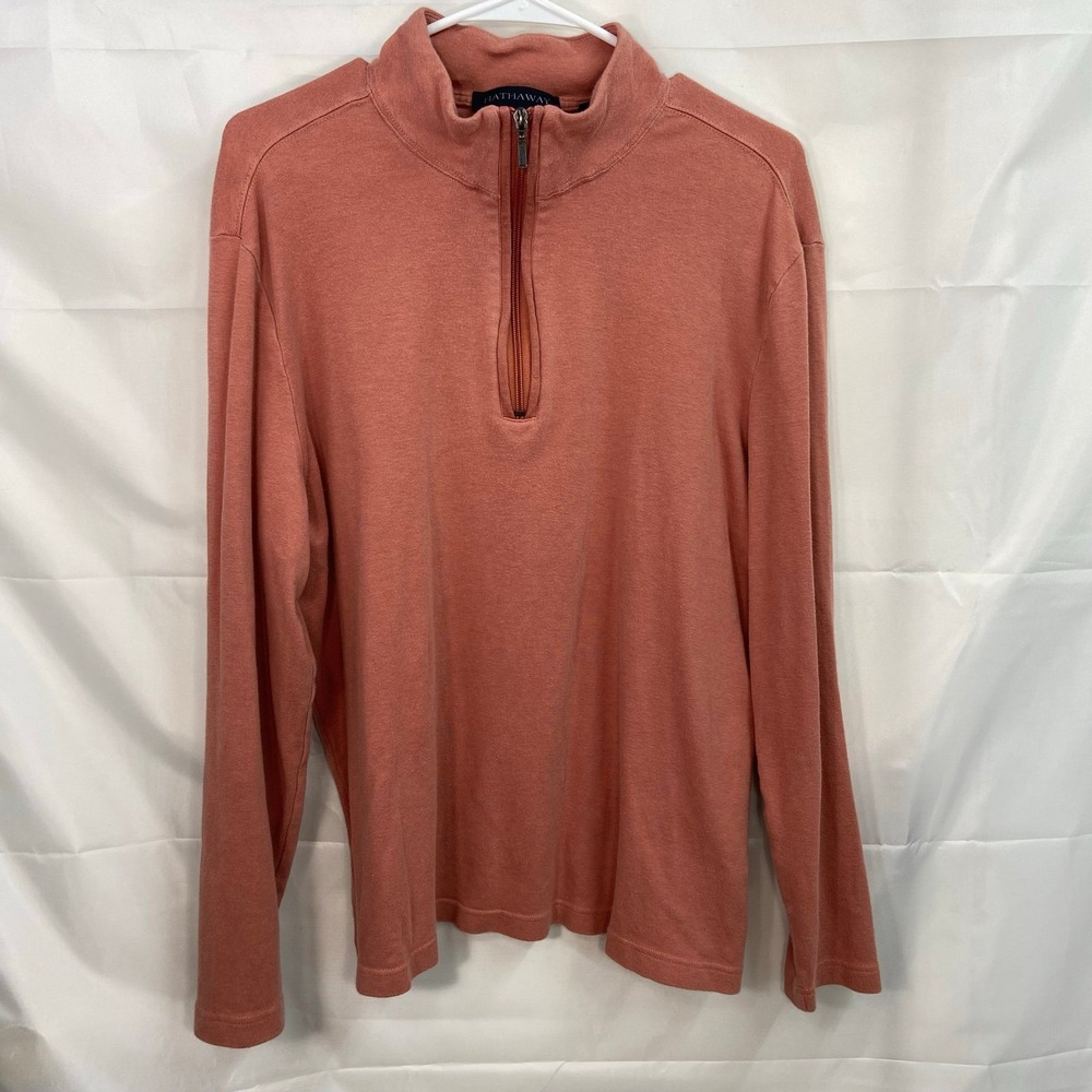 Hathaway men's quarter zip mock neck long‎ sleeve casual soft knit shirt cotton